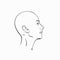 Portrait of bald headed woman in profile,
