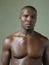 Portrait Of Bare Chested African American Boxer