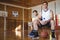 Portrait of basketball players sitting on bench