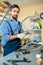 Portrait of Bearded Mechanic at Work