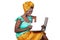 Portrait of a beautiful african businesswoman examining notebook, happy