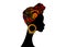Portrait beautiful Afro woman. Shenbolen Ankara Headwrap Women African Traditional Headtie Scarf Turban. Colorful Kente head wrap