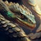 portrait of beautiful ancient snake. close up. Ai generated