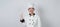 Portrait beautiful asian woman cook wearing chef uniform making gesture