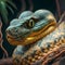 portrait of beautiful boa snake. close up. Ai generated