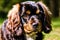 Portrait of a beautiful dog breed American Cocker Spaniel. A beautiful Cavalier King Charles Spaniel dog. Generative AI