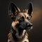 Portrait of a beautiful german shepherd dog on a dark background AI generated animal ai
