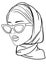 portrait of a beautiful girl in glasses and headscarf