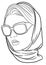 portrait of a beautiful girl in glasses and headscarf