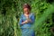 Portrait of a beautiful mature woman in the countryside, smiling