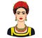 Portrait of the beautiful Mexican woman in ancient clothes. Boho chic, ethnic, vintage.