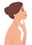 Portrait of the beautiful naked girl in profile