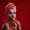 Portrait of beautiful nigerian woman in traditional costume