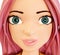 Portrait of a beautiful smiling 3d woman. Cartoon character of a girl with pink hair, render. Cartoon young woman