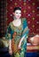 Portrait of a beautiful woman in oriental dress. Grace and beauty.