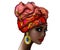 Portrait of a beautiful young African woman in an red turban