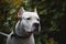 Portrait of a beautifull dogo argentino on green background summer