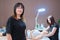 Portrait of beauty salon owner woman, posing mature confident smiling female