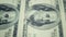 Portrait of Benjamin Franklin on the banknote 100 us dollar