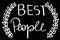 Portrait of Best People sign against black background