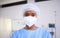 Portrait, black woman and doctor with a mask, safety and protection in a hospital, surgeon and physician. Face cover