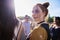 Portrait of boho girl at the festival