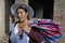 Portrait of Bolivian woman in traditional dress