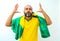Portrait brazilian soccer fan