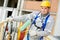 Portrait of builder facade painter at work