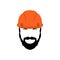 Portrait of a builder in an orange helmet