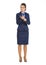 Portrait of business woman counting on fingers