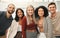 Portrait of businesspeople together. Diverse, smiling businesspeople together. Boss posing with her staff. Group of