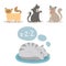 Portrait cat animal sleep pet cute kitten purebred feline kitty domestic fur adorable mammal character vector