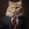 Portrait of a Cat in a Man\\\'s Suit