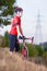 Portrait of Caucasian Male Cyclist in Professional Bike Outfit