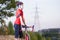 Portrait of Caucasian Male Cyclist in Professional Bike Outfit