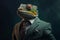 Portrait of a Chameleon dressed in a formal business suit