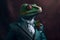 Portrait of a Chameleon dressed in a formal business suit