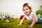 Portrait of a charming brown-eyed little girl