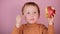 Portrait of charming cheerful three-year-old boy