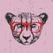 Portrait of Cheetah with glasses.