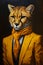 Portrait of a Cheetah in a Yellow Man\\\'s Suit