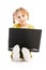 Portrait child with laptop