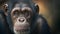 Portrait of a chimpanzee. Close-up. Bonobo