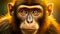 Portrait of a Chimpanzee Looking at Camera - Generative Ai