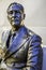 Portrait in close view of a statue of President Franklin Delano Roosevelt