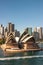 Portrait Closeup of Opera House with skyscrapers, Sydney, Australia