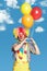 Portrait clown with balloons