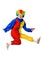 Portrait of a clown jumping