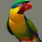 Portrait of a colorful lorikeet bird, created with generative AI tools